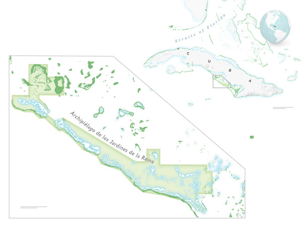 Map of Jardines de la Reina