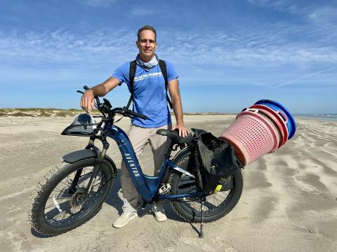 Jace Tunnell on his electric bike