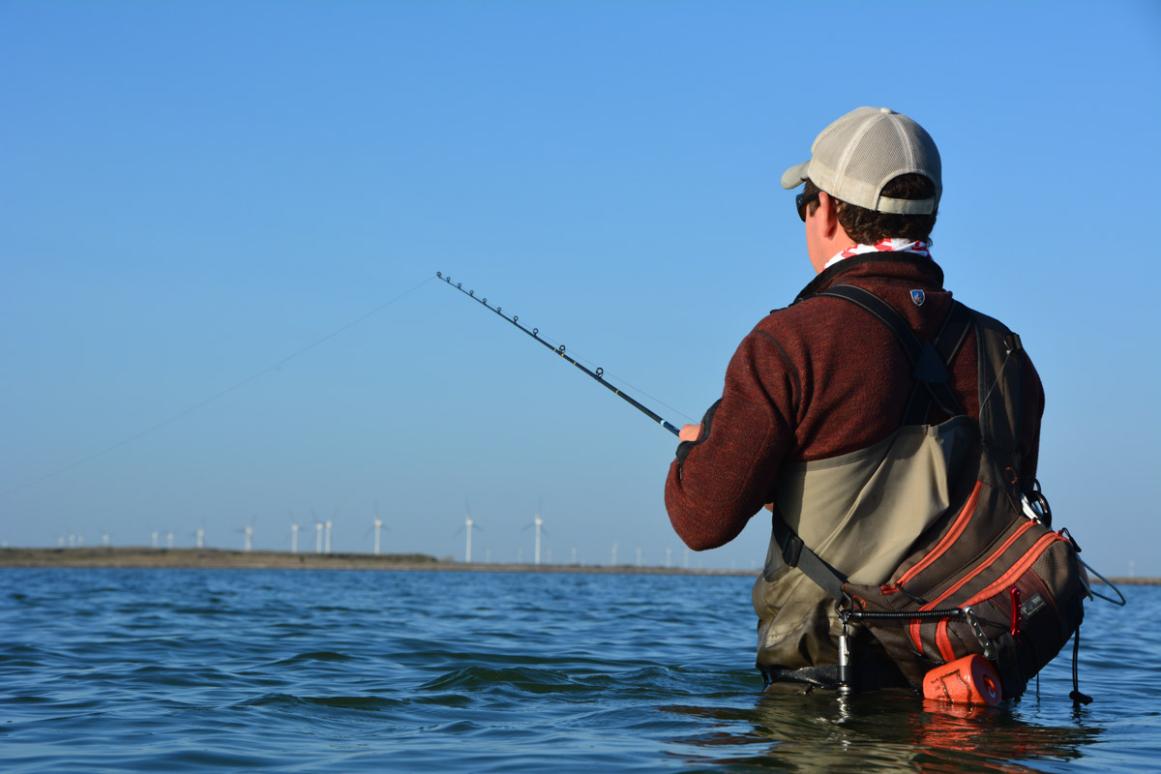 wadefishing in Texas bay