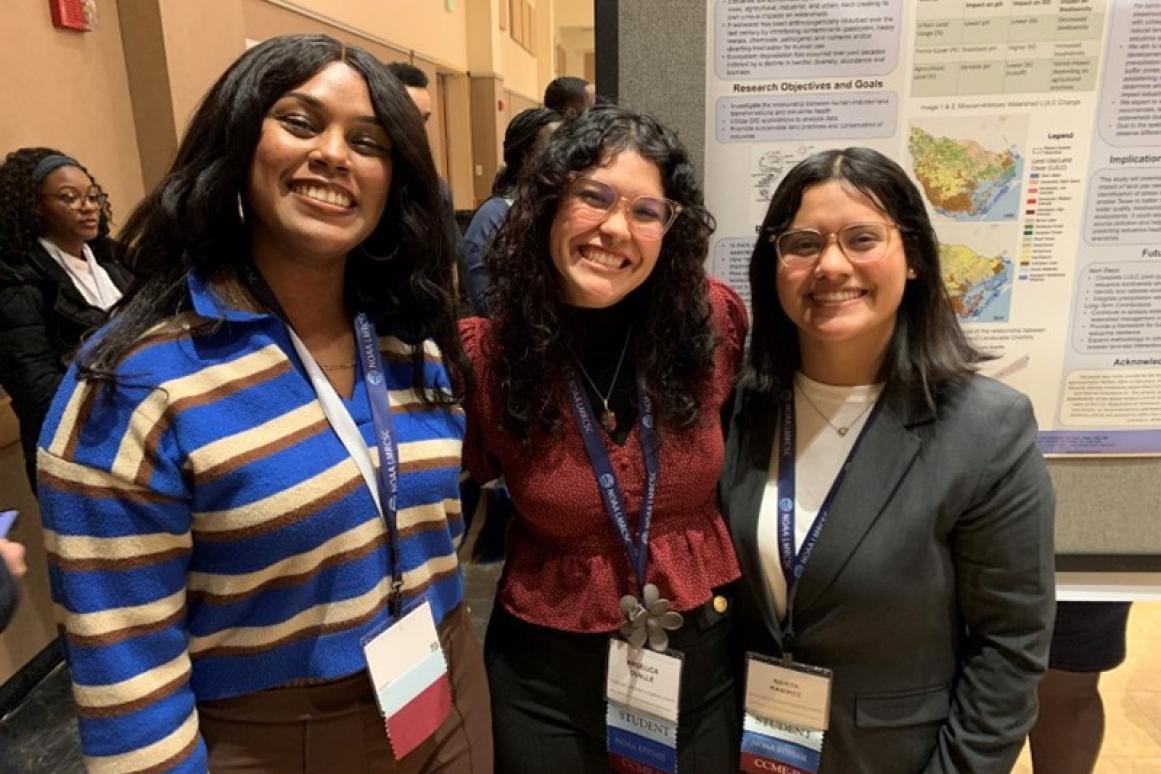 CCME II scholars at TAMU-CC (left to right), Miranda White, Angelica Ovalle, and Narita Ramirez