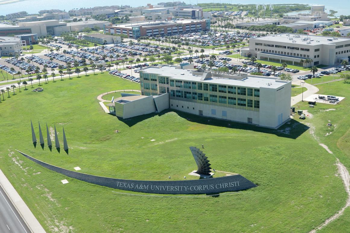 aerial image of the Harte Research Institute at Texas A&M University-Corpus Christi