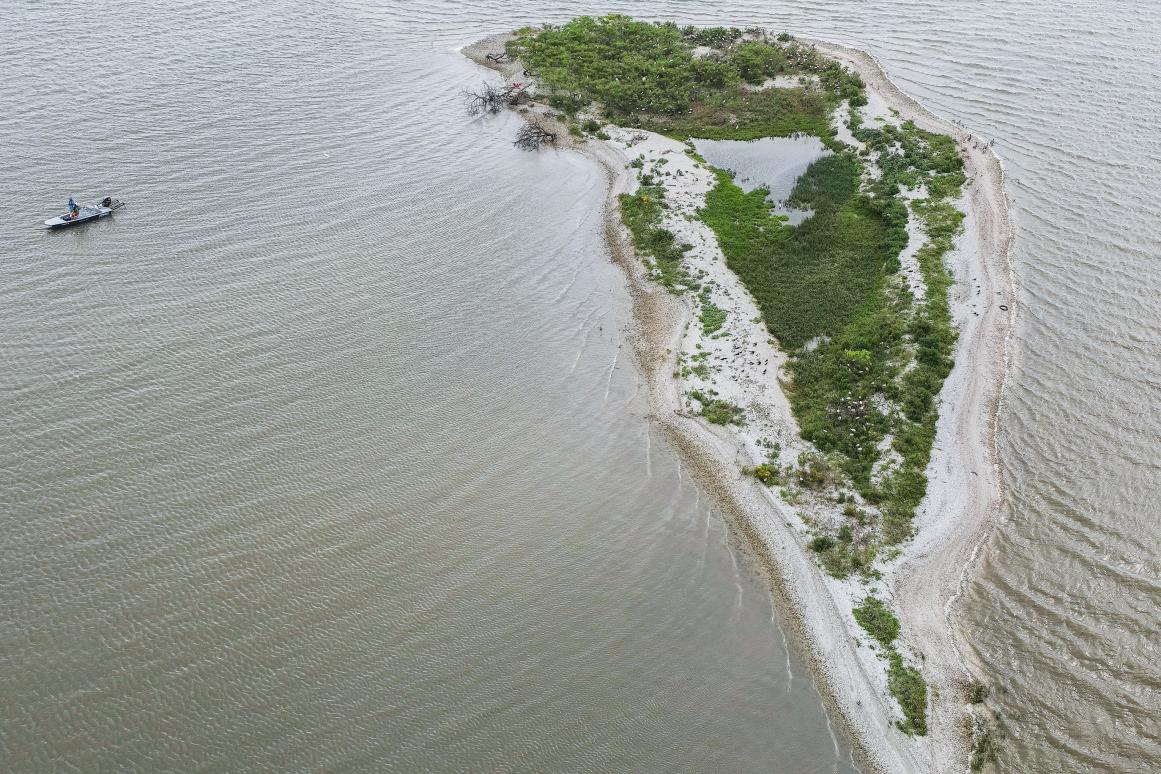 drone photo of bird island