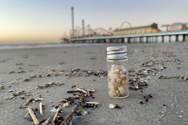 Nurdles in a glass vial